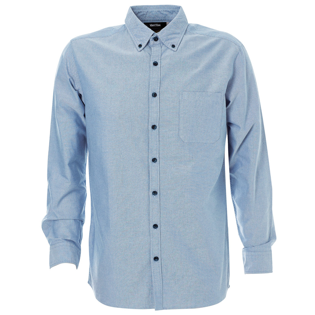House of Uniforms The Reuben Shirt | Mens | Long Sleeve Identitee Light Blue