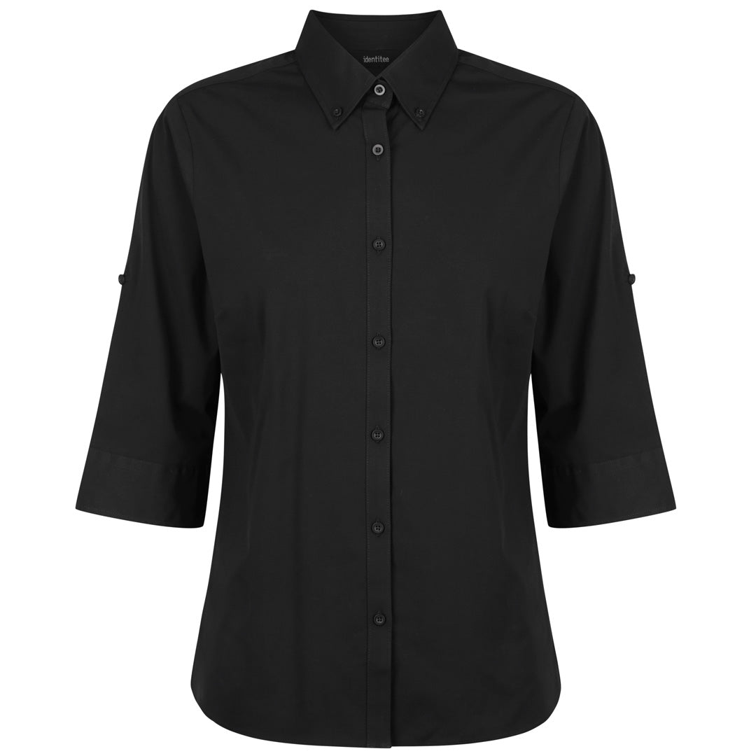 House of Uniforms The Baxter Shirt | Ladies | 3/4 & Long Sleeve Identitee Black