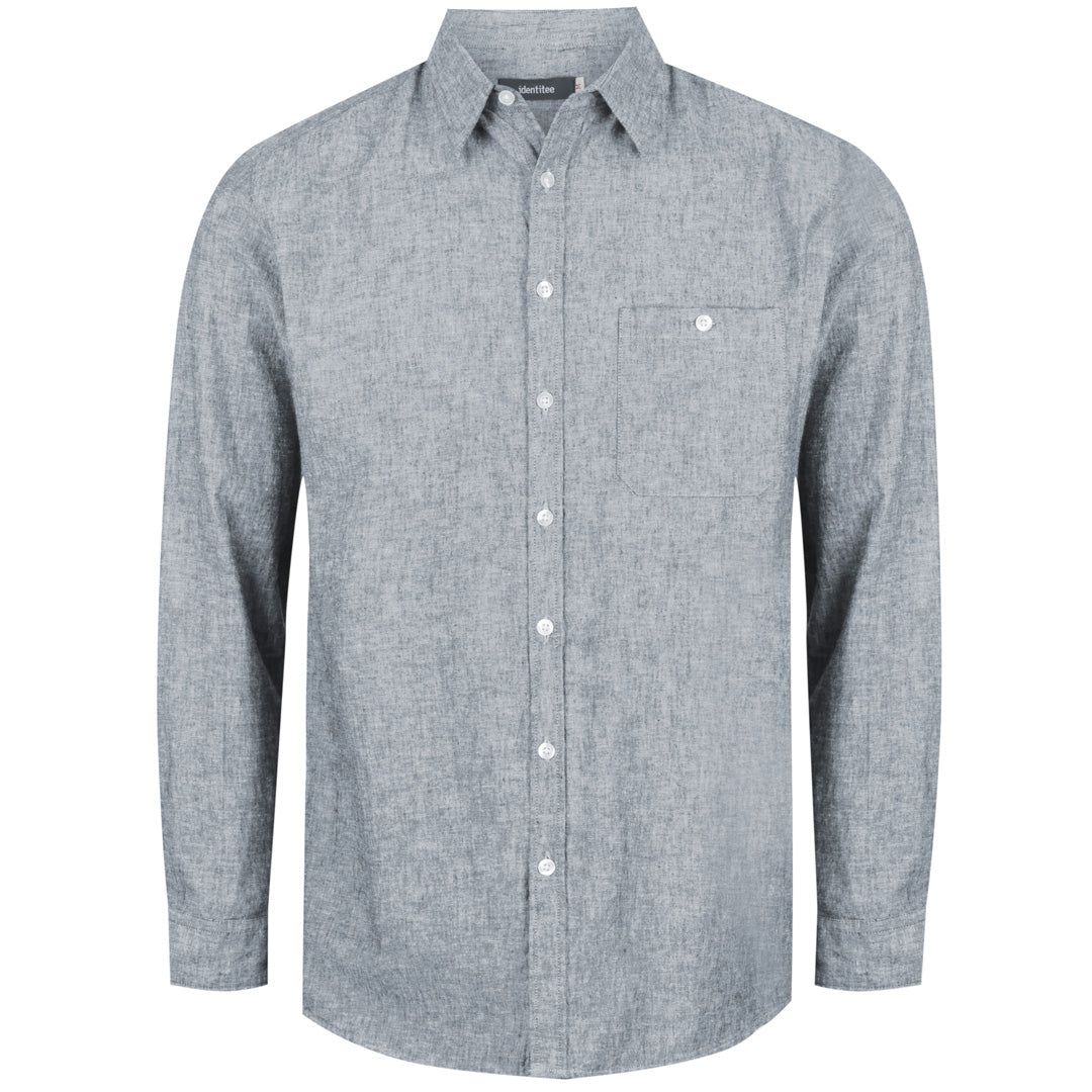 House of Uniforms The Floyd Shirt | Mens | Long Sleeve Identitee French Blue