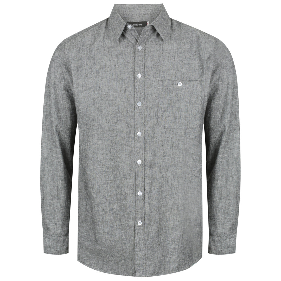 House of Uniforms The Floyd Shirt | Mens | Long Sleeve Identitee Smoke Grey