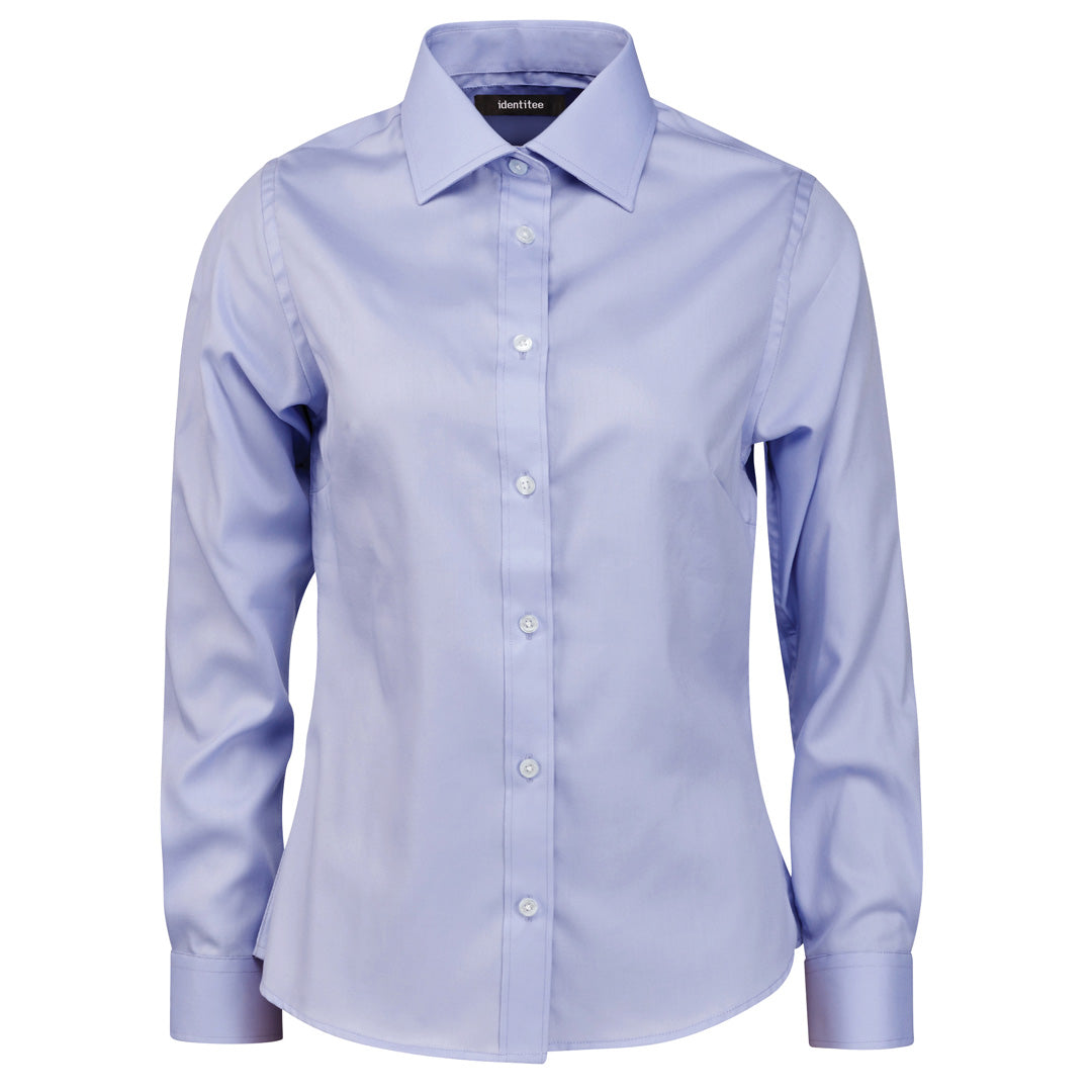 House of Uniforms The Kingston Shirt | Ladies | Long Sleeve Identitee Sky Blue