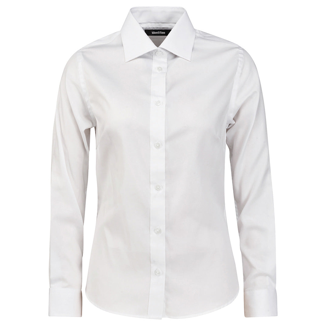 House of Uniforms The Kingston Shirt | Ladies | Long Sleeve Identitee White