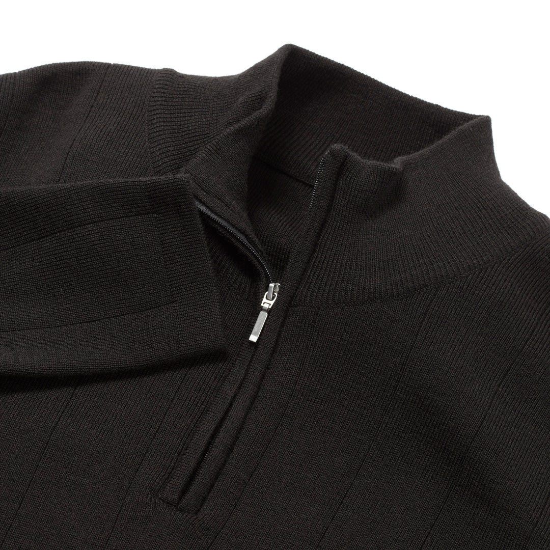 House of Uniforms The Wool-rich Zip Collar Jumper | Mens Biz Collection