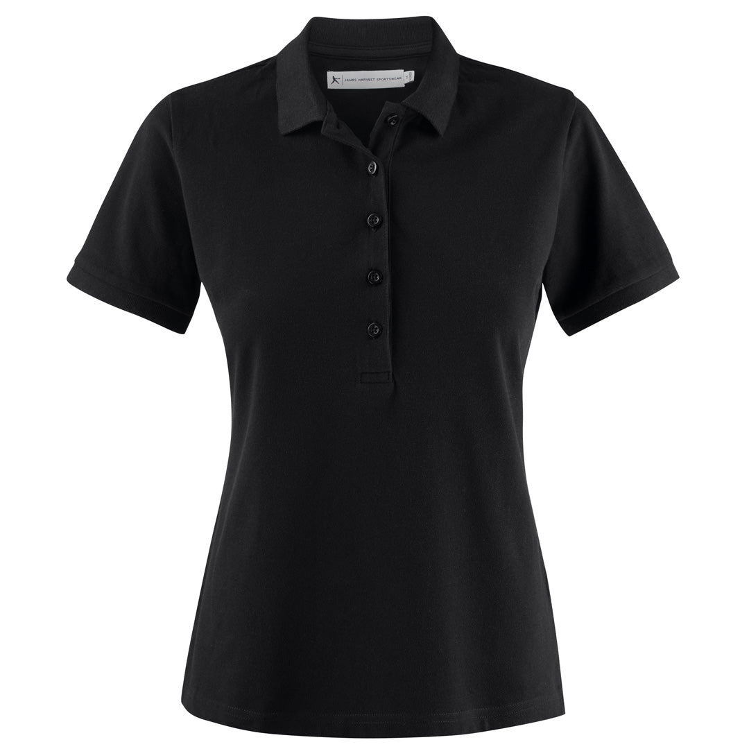 House of Uniforms The Neptune Polo | Ladies | Short Sleeve James Harvest Black