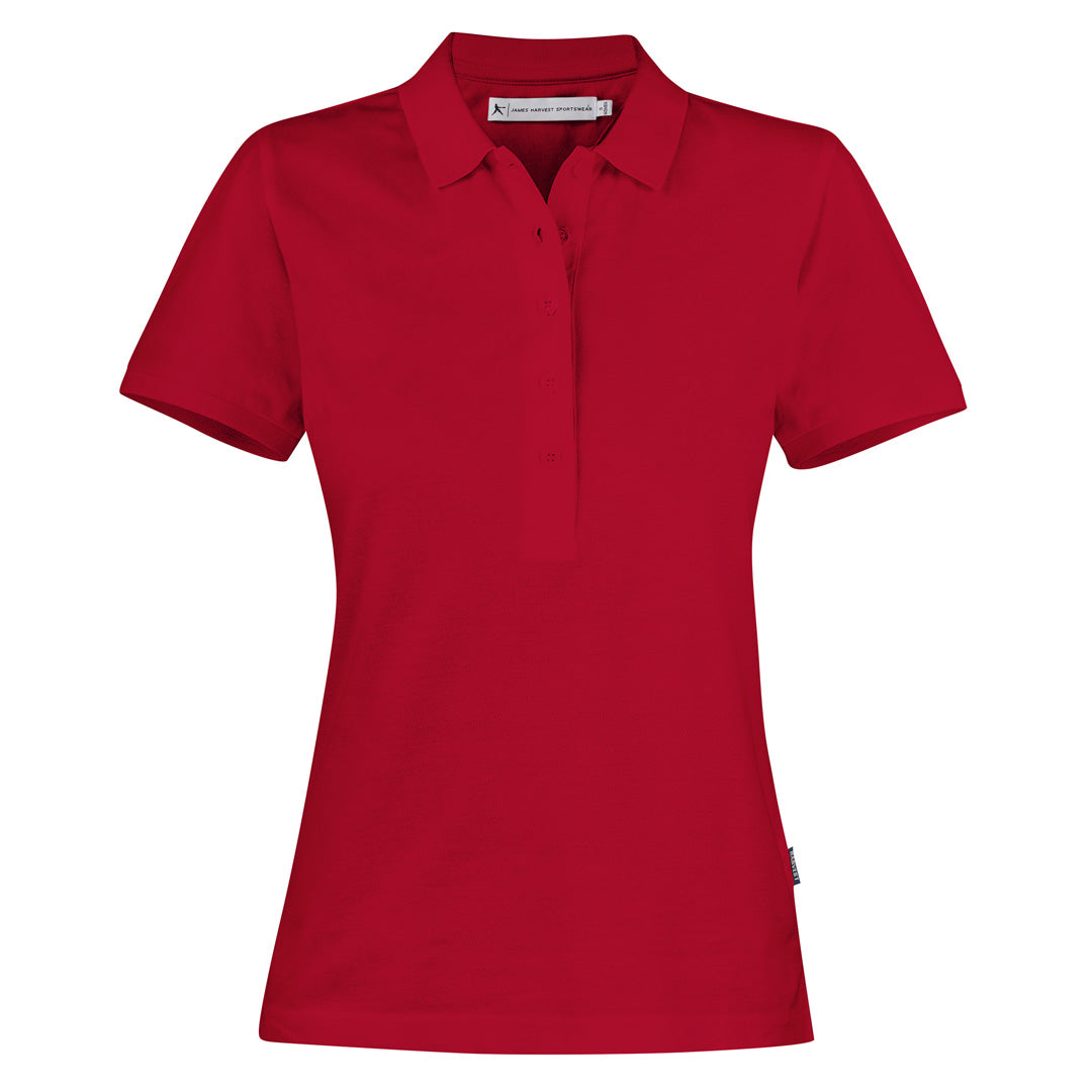 House of Uniforms The Neptune Polo | Ladies | Short Sleeve James Harvest Red