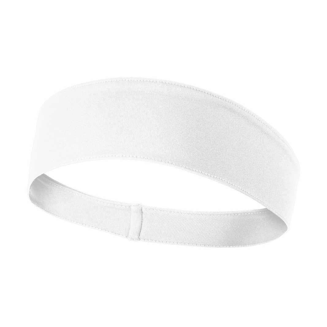 House of Uniforms The Competitor Headband | Adults Sport-Tek White