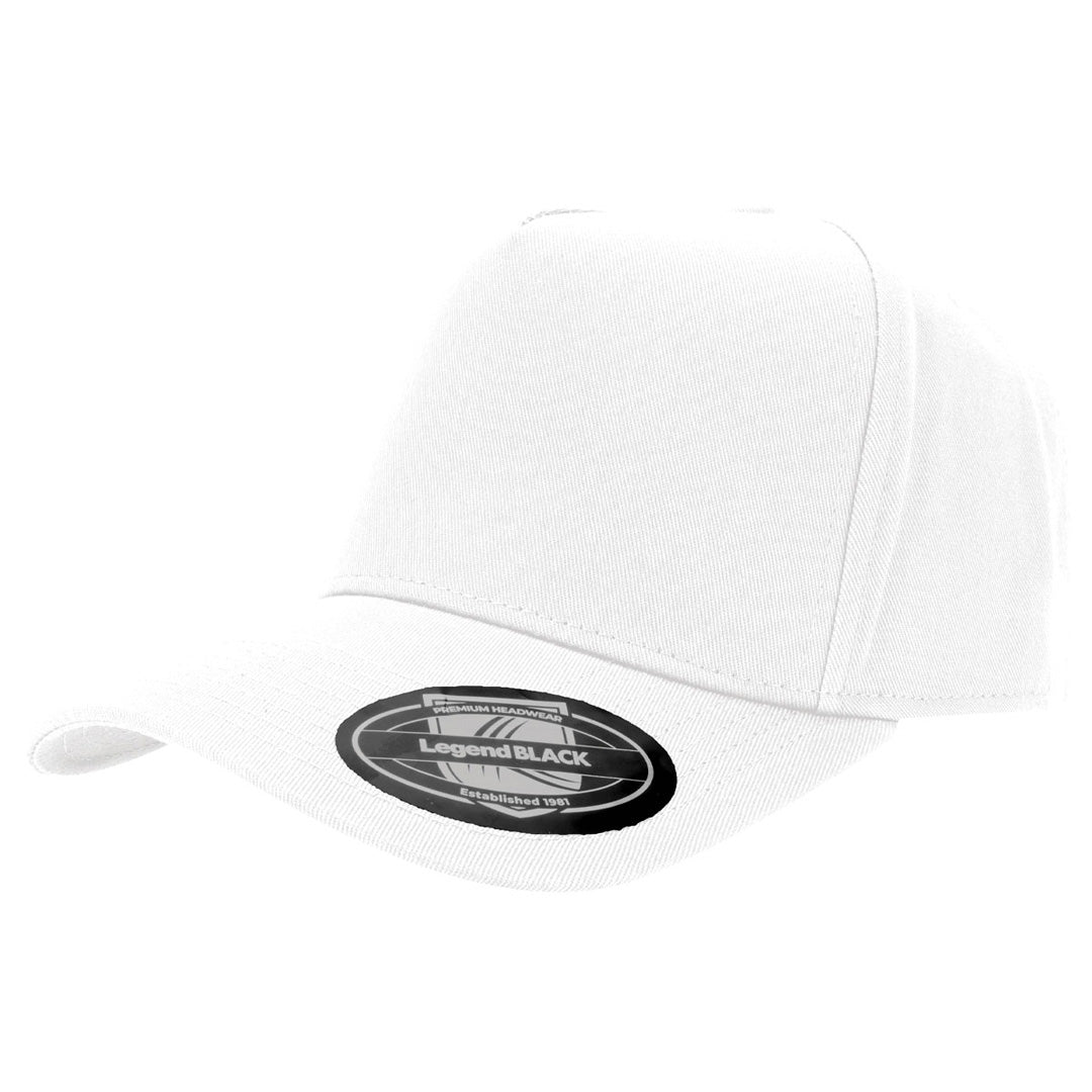 House of Uniforms The A Frame 5 Panel Cap Legend Black White