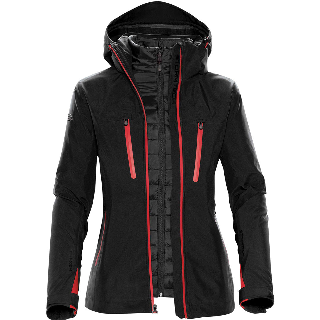 House of Uniforms The Matrix System Jacket | Ladies Stormtech Black/Red