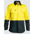 House of Uniforms The Two Tone Lightweight Shirt | Hi Vis | Long Sleeve | Mens Bisley Yellow/Bottle