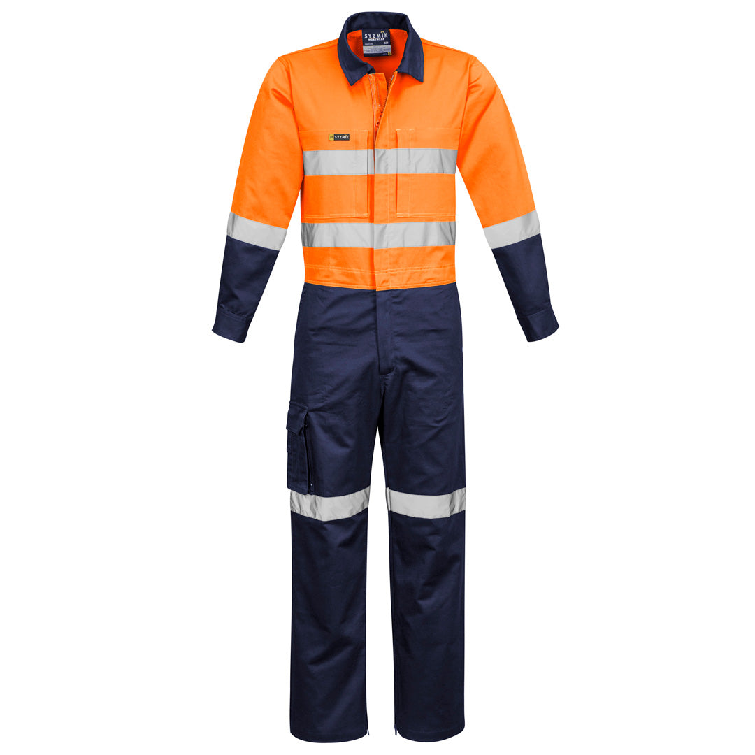 House of Uniforms The Rugged Cooling Taped Overall | Mens Syzmik Orange/Navy