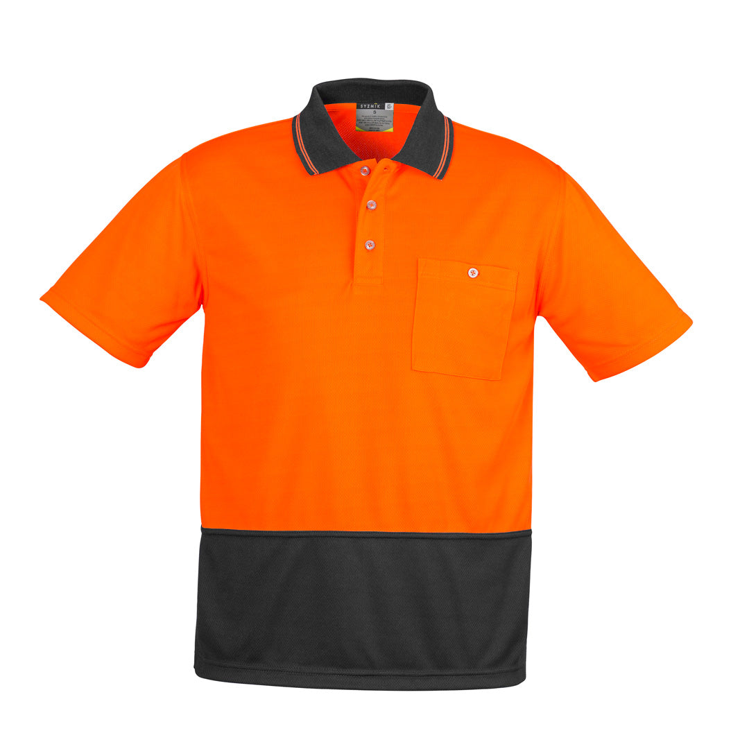 House of Uniforms The Alan Polo | Mens | Short Sleeve Syzmik Orange/Charcoal