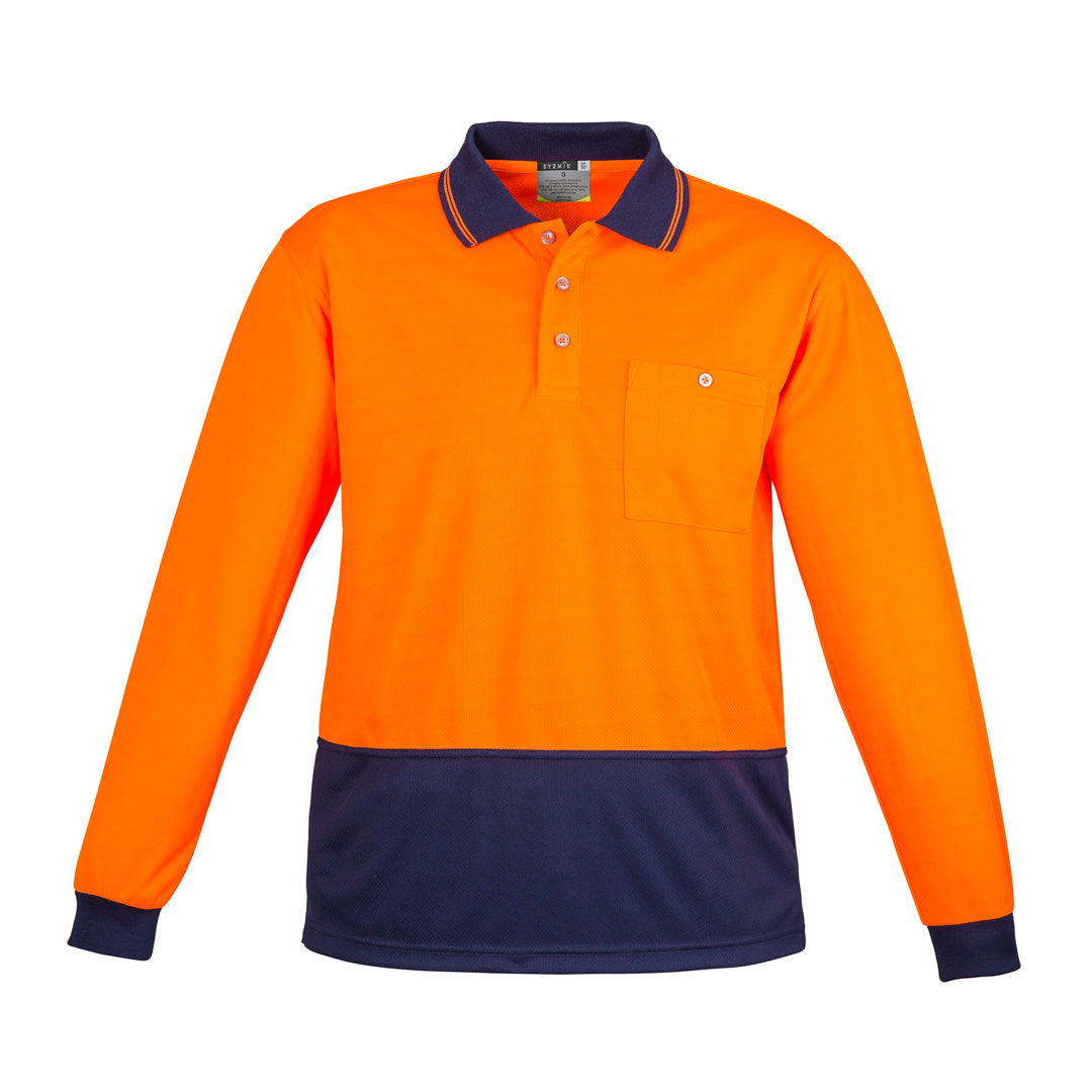 House of Uniforms The Alan Polo | Mens | Long Sleeve Syzmik Orange/Navy
