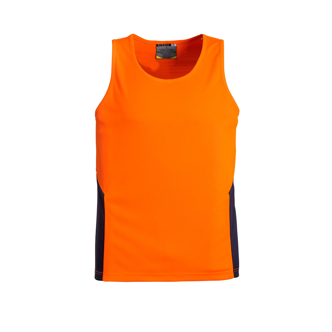House of Uniforms The Squad Singlet | Unisex Syzmik Orange/Navy