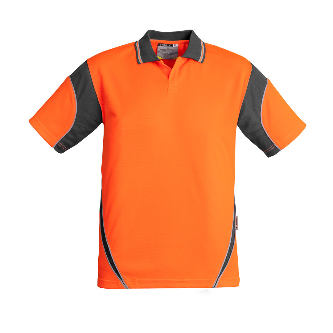 House of Uniforms The Aztec Polo | Mens | Short Sleeve Syzmik Orange/Charcoal
