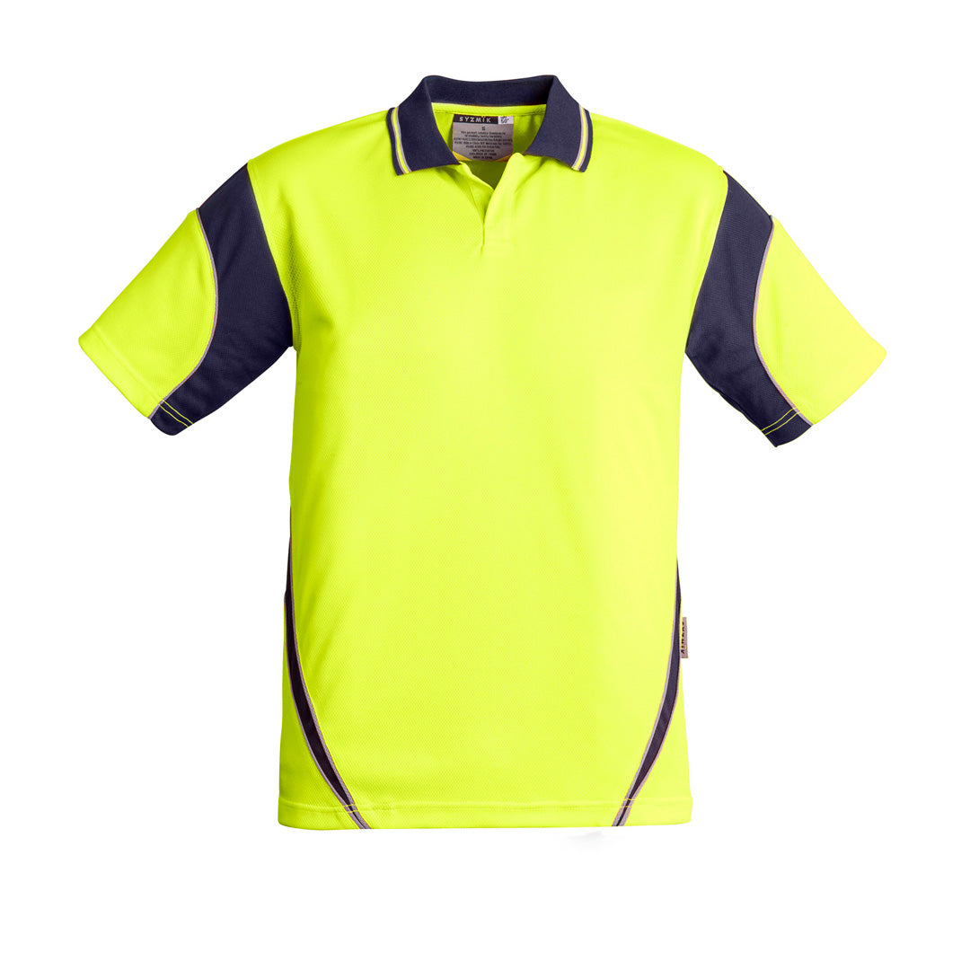 House of Uniforms The Aztec Polo | Mens | Short Sleeve Syzmik Yellow/Navy