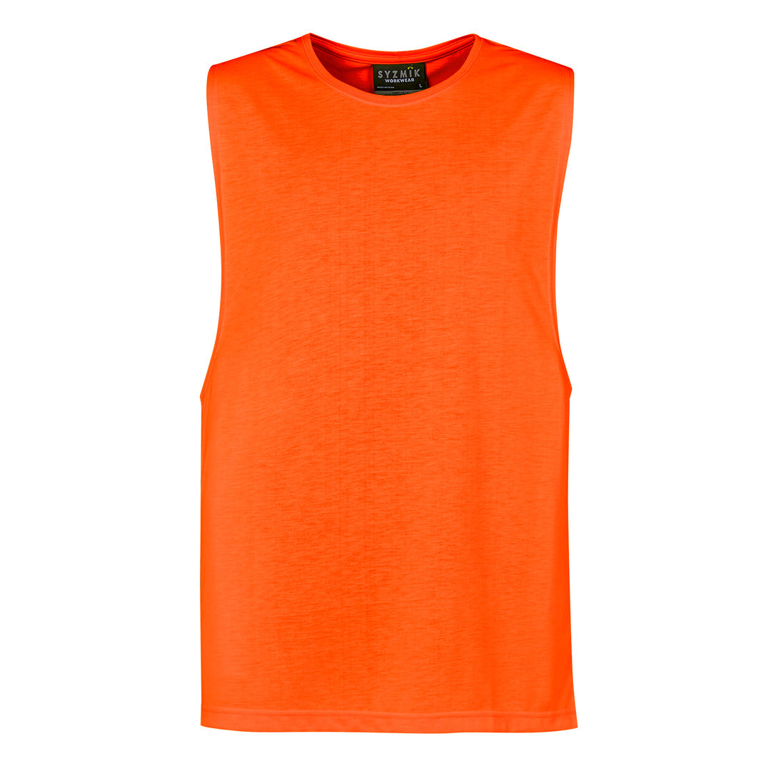 House of Uniforms The Warren Hi Vis Tee | Mens | Sleeveless Syzmik Orange