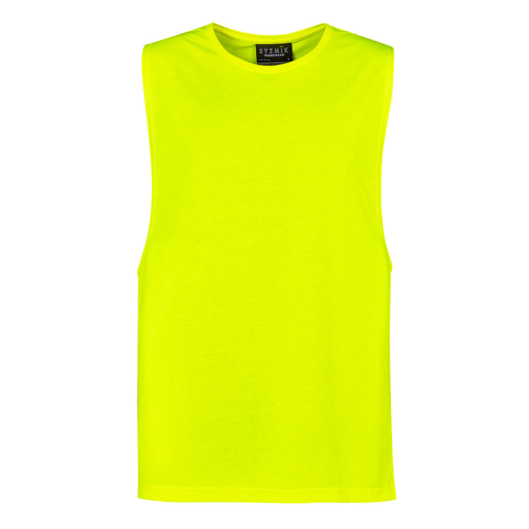 House of Uniforms The Warren Hi Vis Tee | Mens | Sleeveless Syzmik Yellow