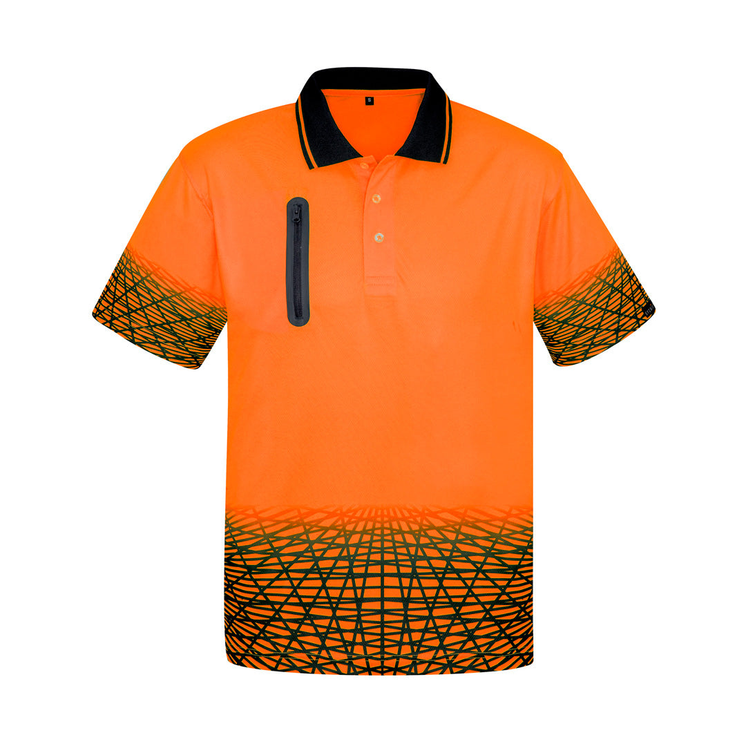 House of Uniforms The Tracks Polo | Mens | Short Sleeve Syzmik Orange/Navy