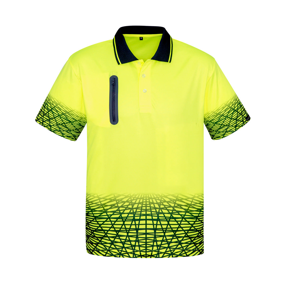 House of Uniforms The Tracks Polo | Mens | Short Sleeve Syzmik Yellow/Navy