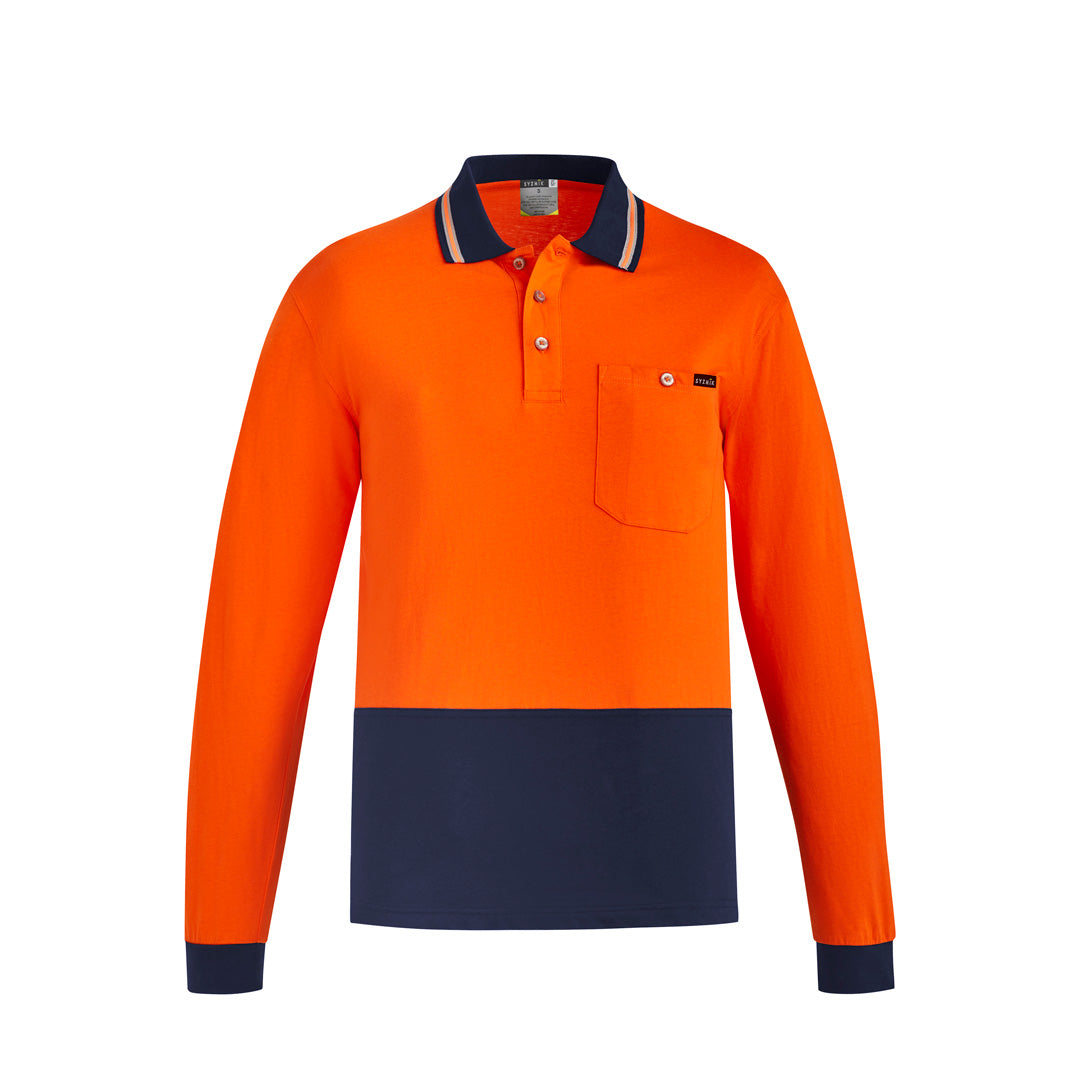 House of Uniforms The Frank Polo | Mens | Short and Long Sleeve Syzmik Orange/Navy