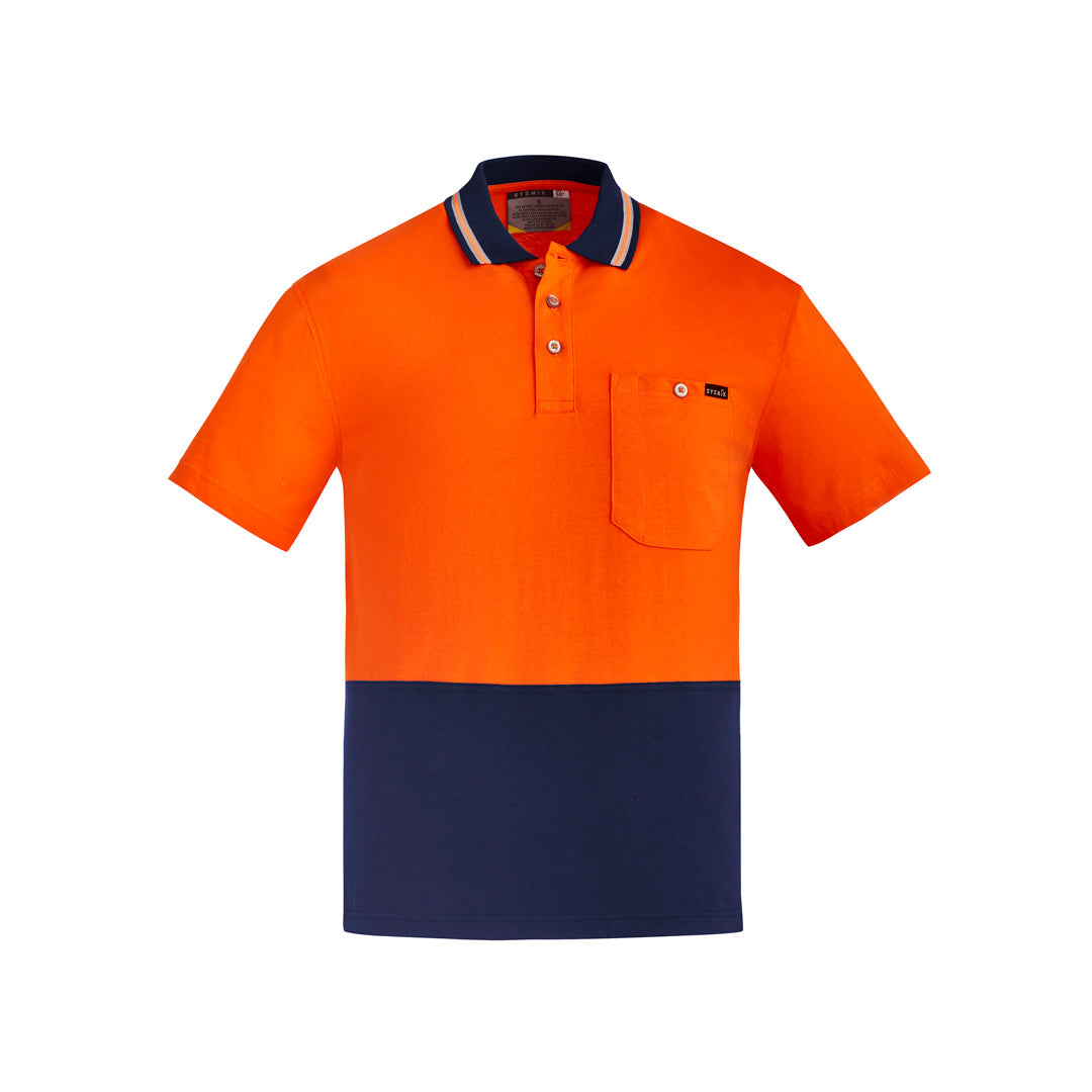 House of Uniforms The Frank Polo | Mens | Short and Long Sleeve Syzmik Orange/Navy