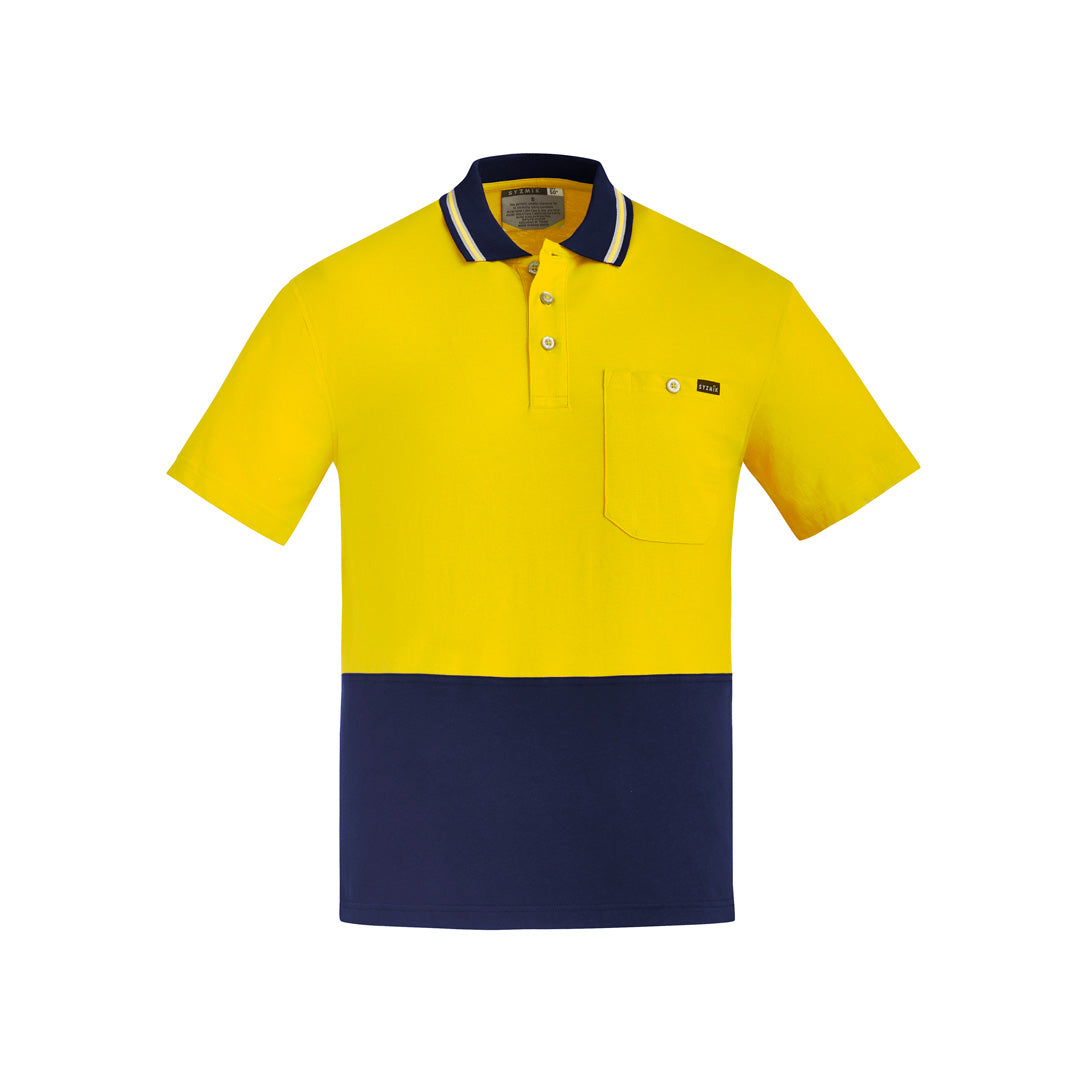 House of Uniforms The Frank Polo | Mens | Short and Long Sleeve Syzmik Yellow/Navy