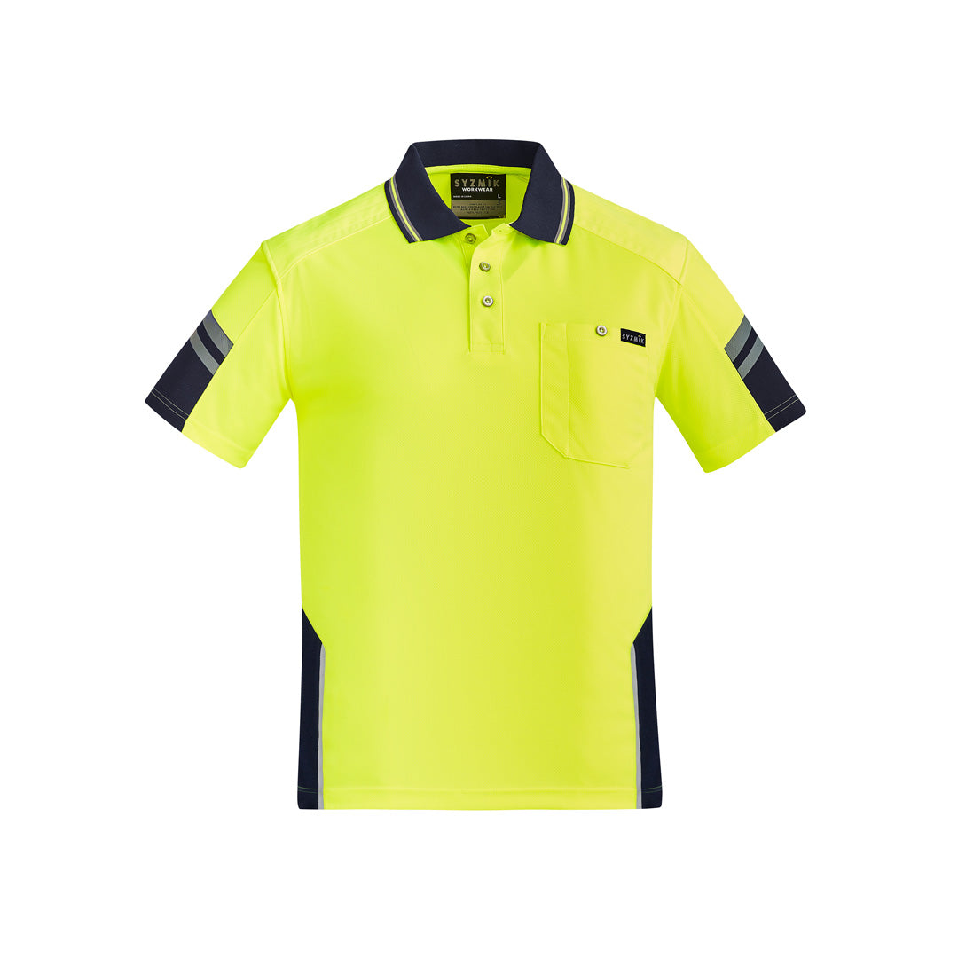 House of Uniforms The Squad Polo RE | Mens | Short Sleeve Syzmik Yellow/Navy