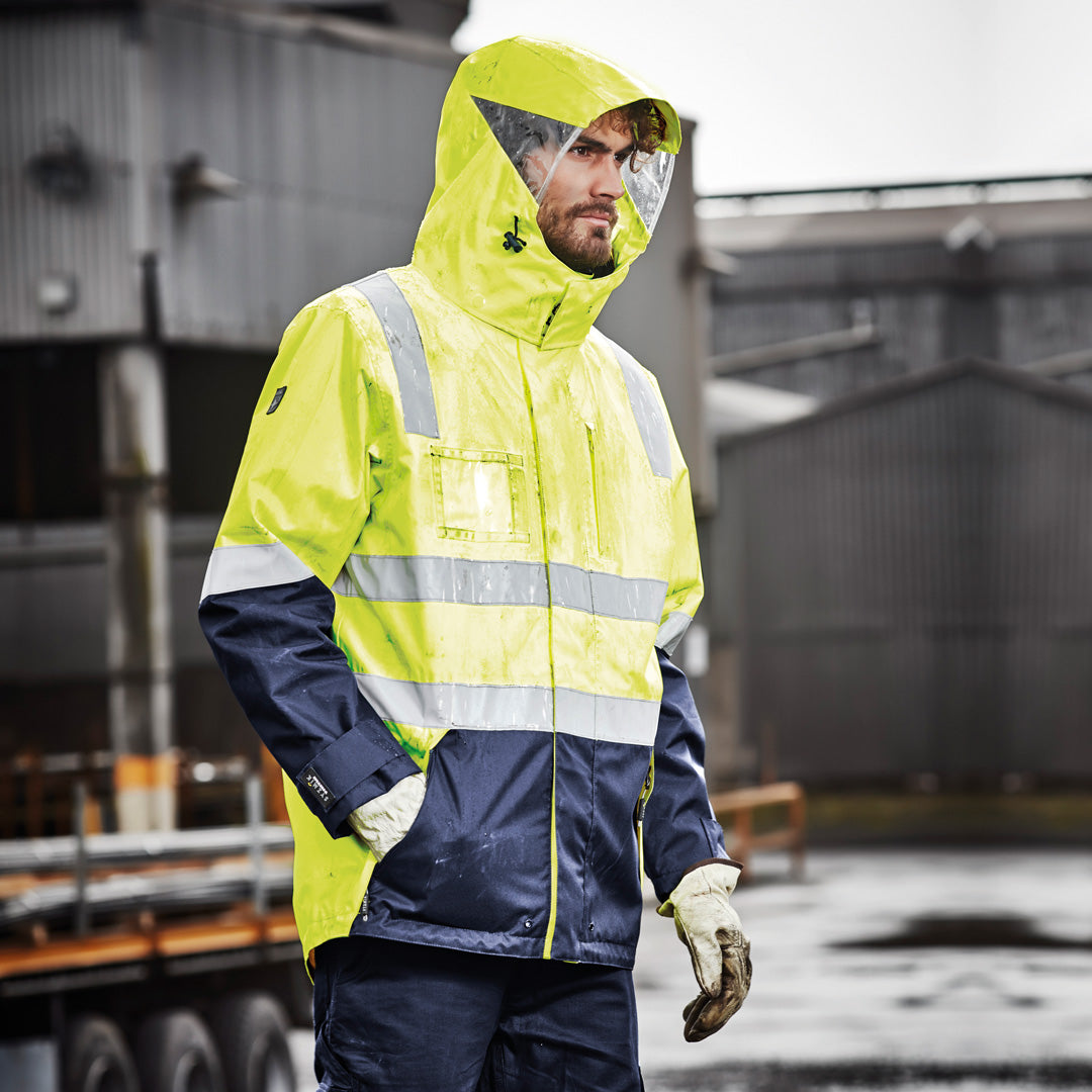 House of Uniforms The Bevan Jacket | Mens | Hi Vis Taped Syzmik