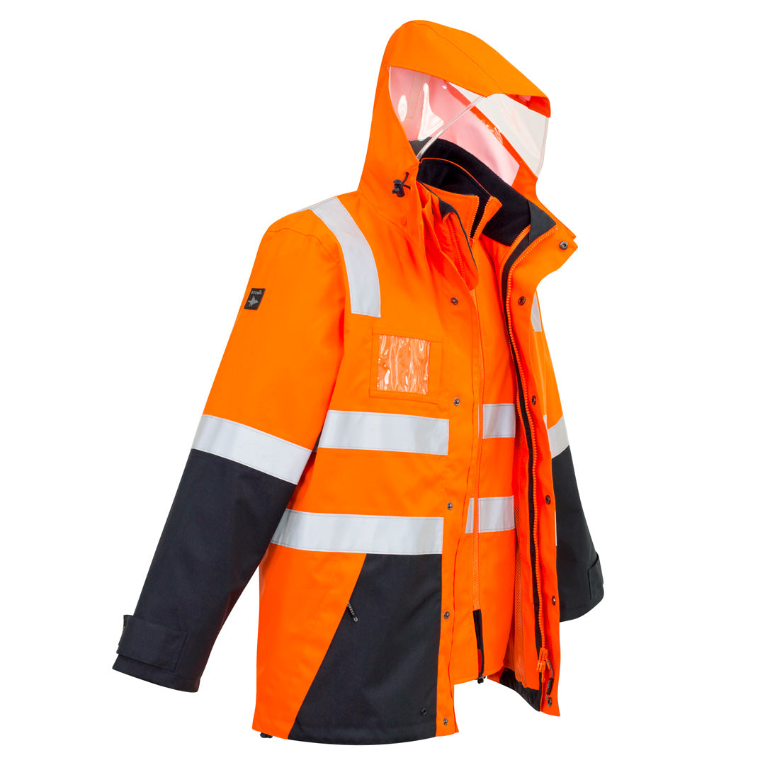 House of Uniforms The Bevan Jacket | Mens | Hi Vis Taped Syzmik Orange/Navy