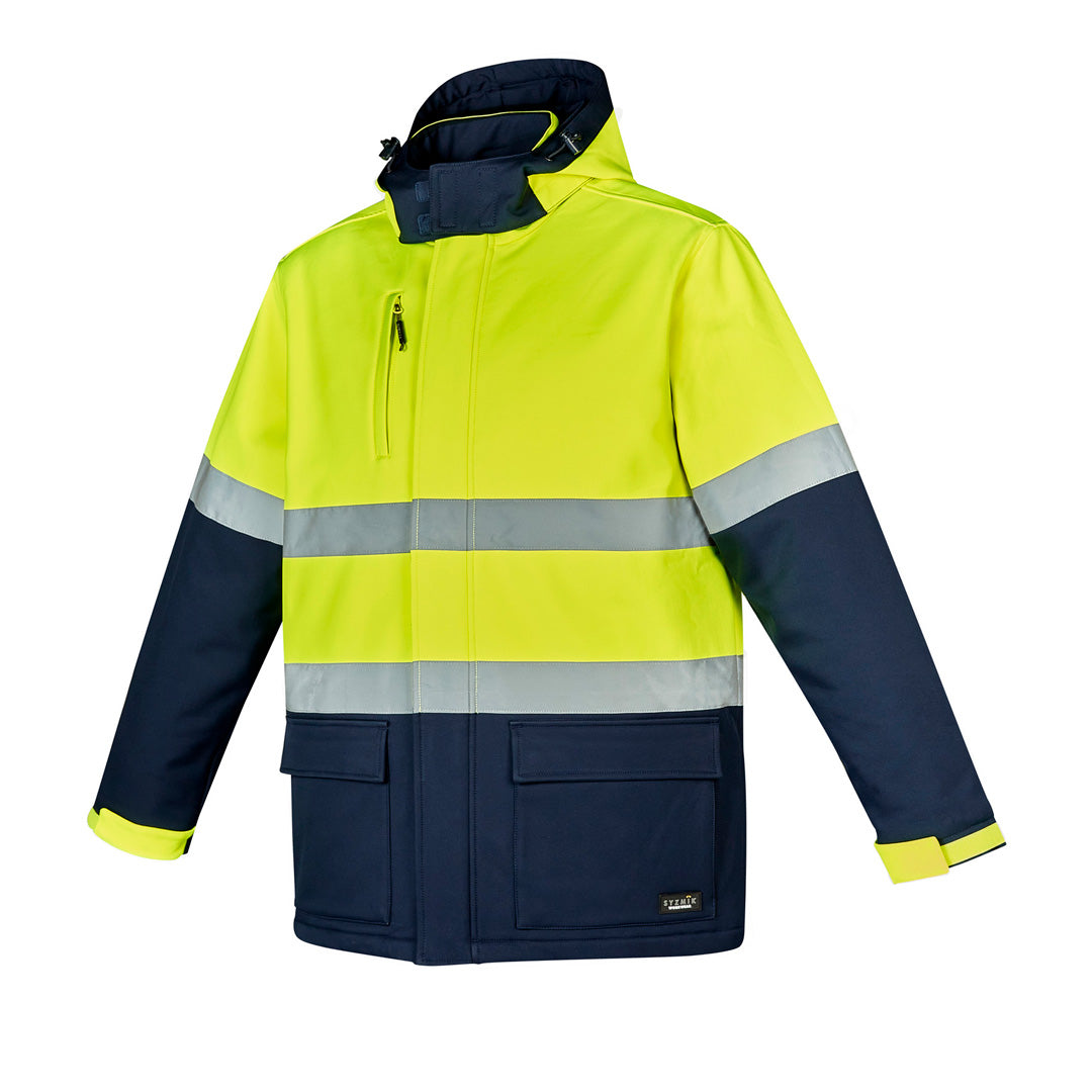 House of Uniforms The Hi Vis Antarctic Softshell Taped Jacket | Unisex Syzmik