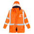 House of Uniforms The Hi Vis X Back Taped 4 in 1 Jacket | Unisex Syzmik Orange/Navy