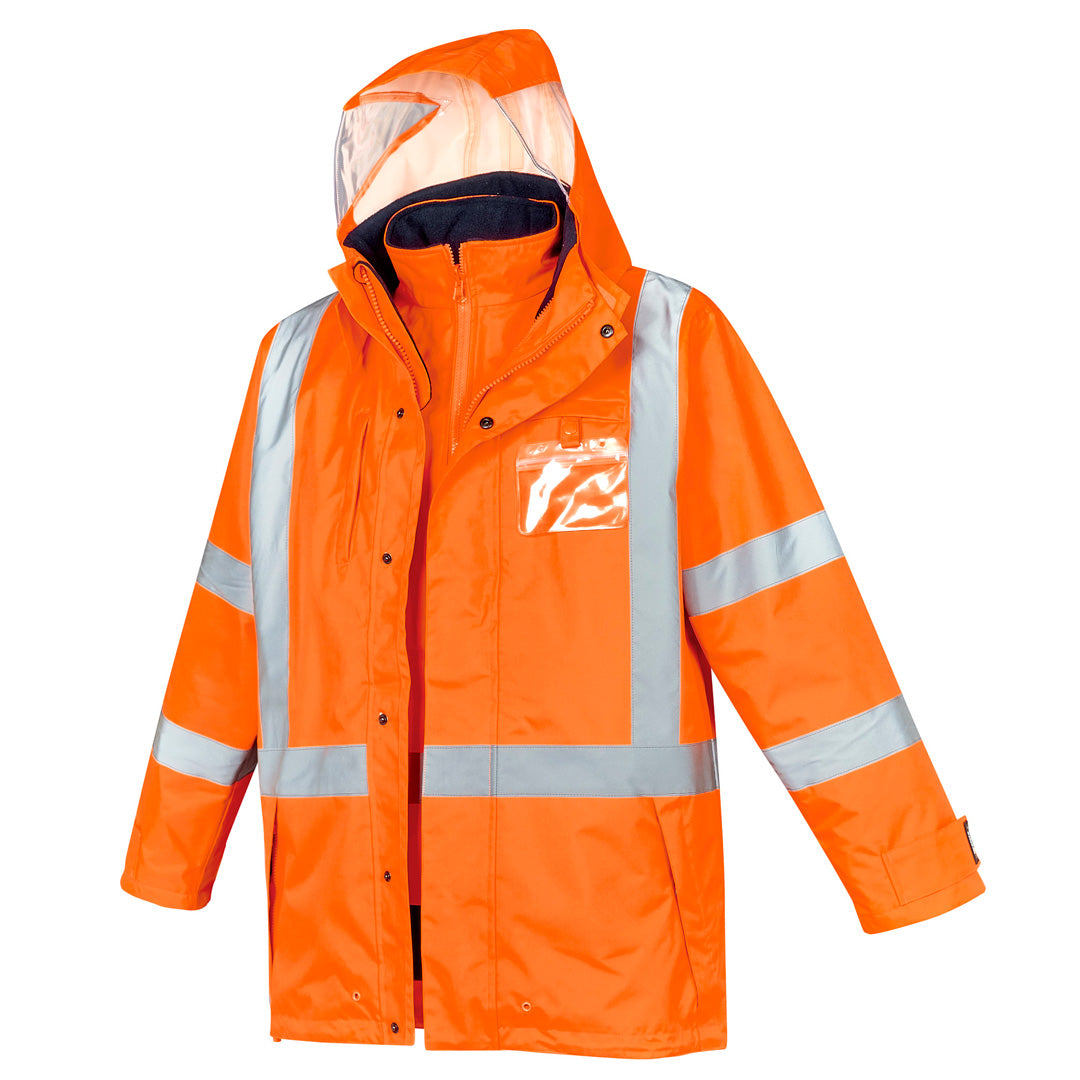 House of Uniforms The Hi Vis X Back Taped 4 in 1 Jacket | Unisex Syzmik