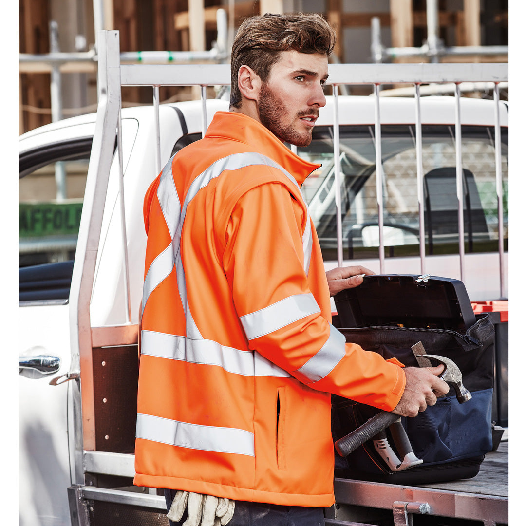 House of Uniforms The Hi Vis X Back Taped 2 in 1 Jacket | Unisex Syzmik