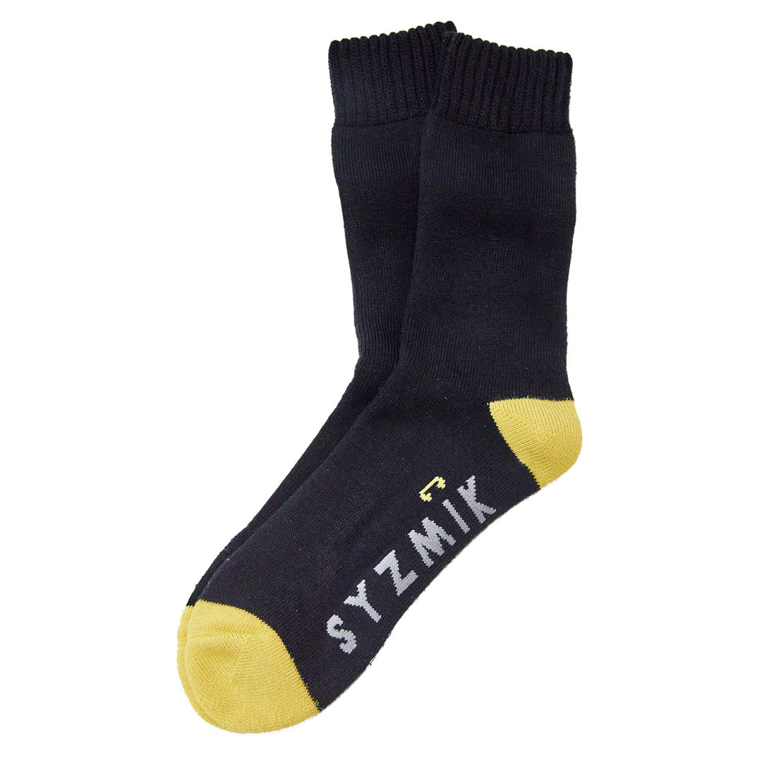 House of Uniforms The Bamboo Work Sock | Mens | 3 Pack Syzmik Black/Yellow