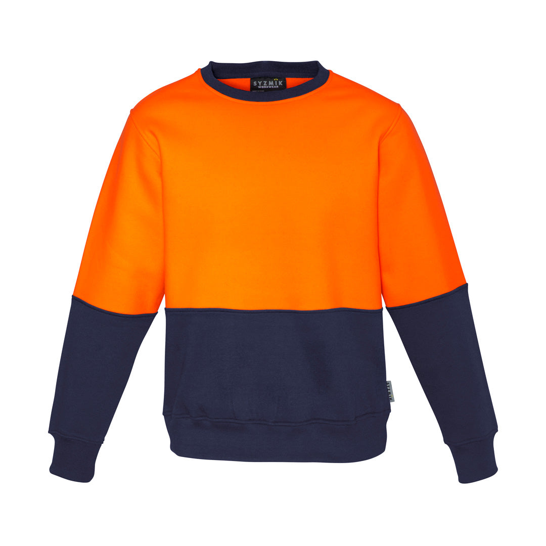 House of Uniforms The Ross Crew Jumper | Mens Syzmik Orange/Navy