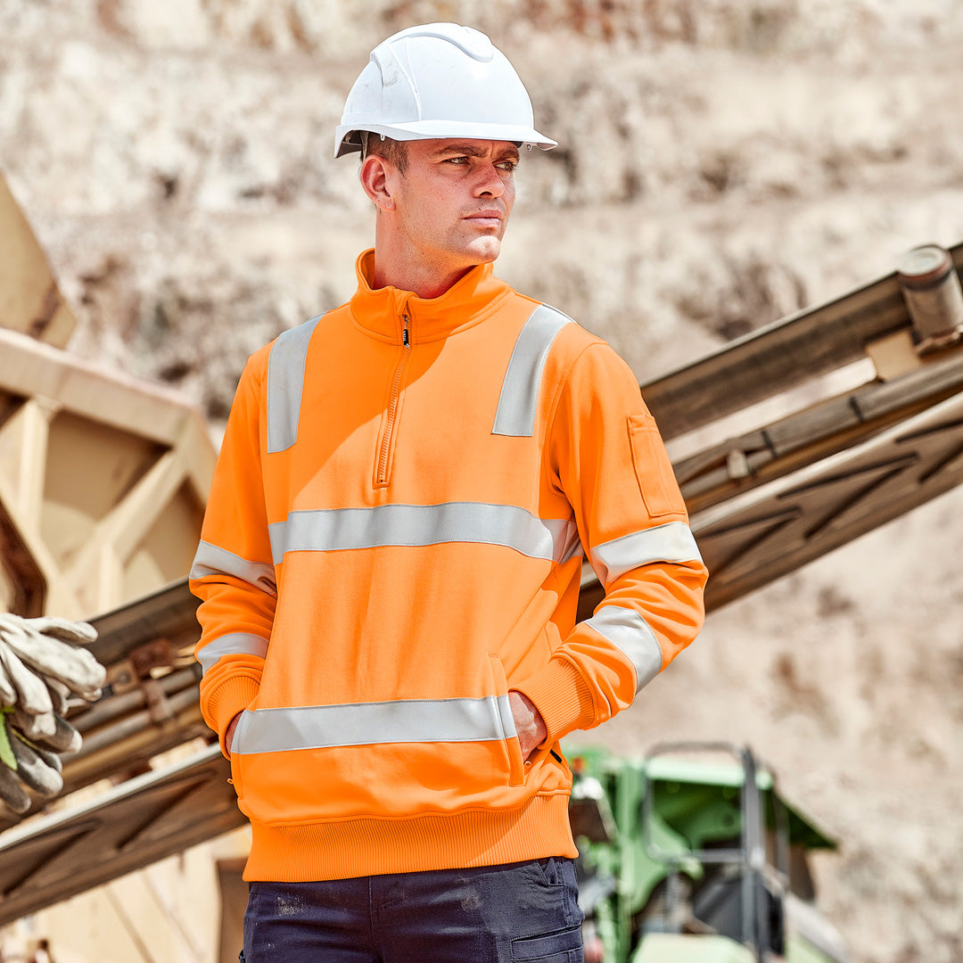 House of Uniforms The Hi Vis Vic Rail 1/4 Zip Jumper | Unisex Syzmik