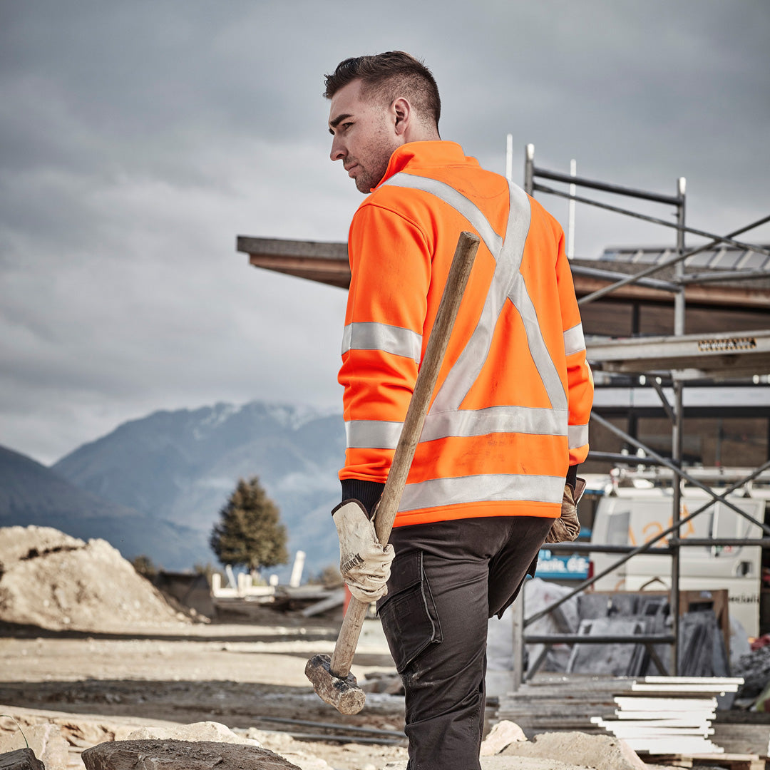 House of Uniforms The Hi Vis X Back Rail Jumper | Unisex Syzmik