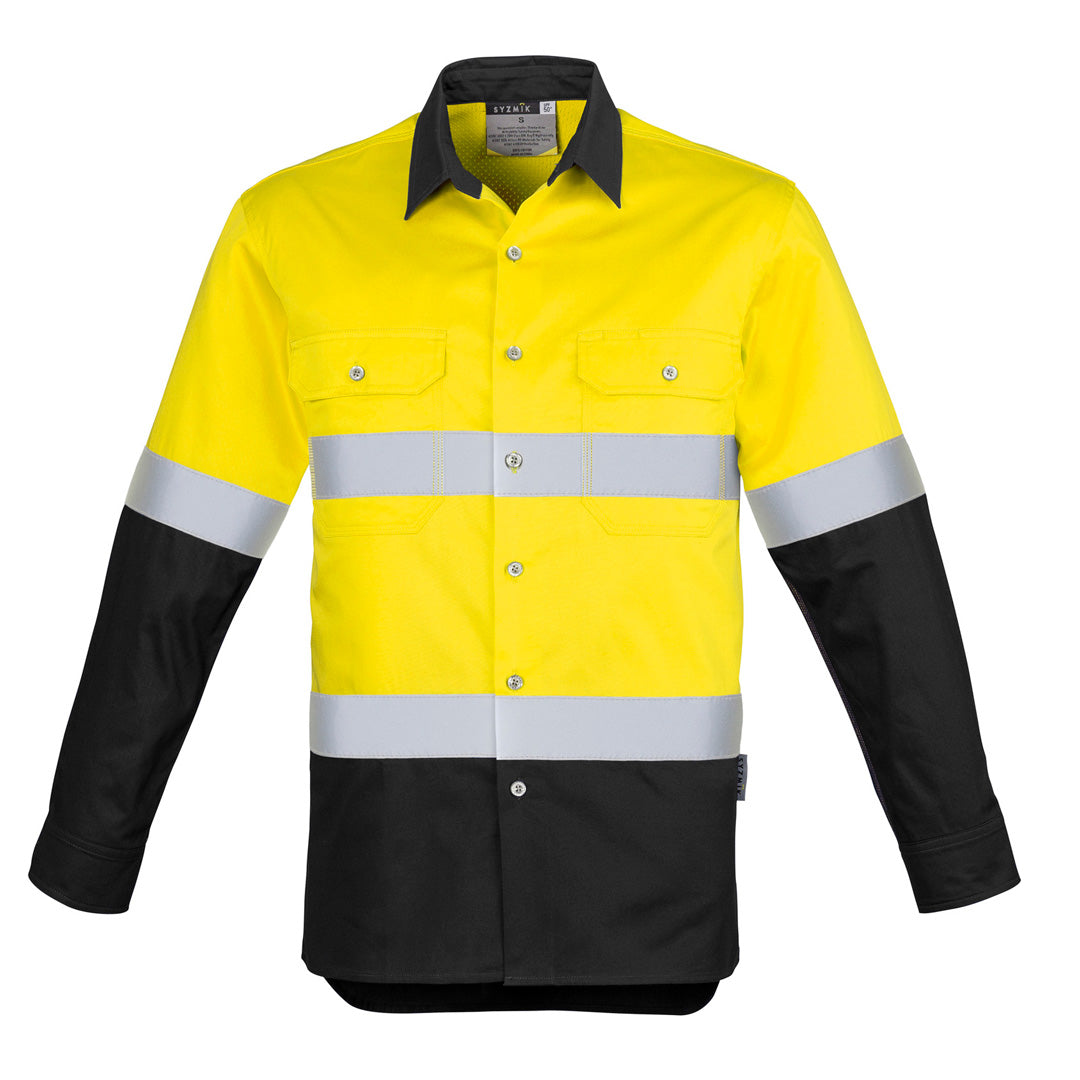 House of Uniforms The Steve Shirt | Mens | Long Sleeve Syzmik Yellow/Black