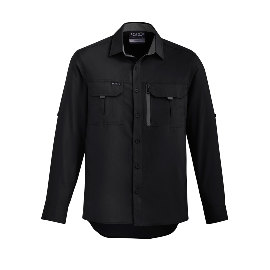 House of Uniforms The Outdoor Shirt | Unisex | Long Sleeve Syzmik Black