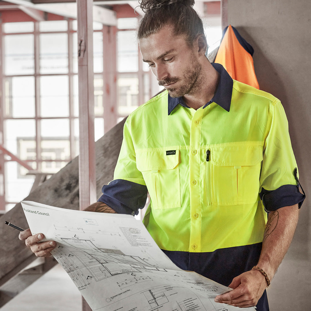 House of Uniforms The Hi Vis Outdoor Shirt | Unisex | Long Sleeve Syzmik