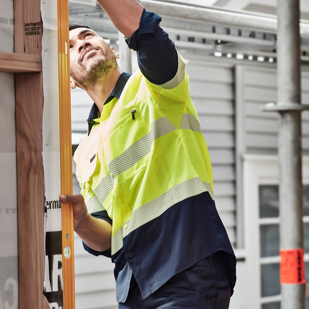 House of Uniforms The Segmented Hi Vis Outdoor Shirt | Unisex | Long Sleeve Syzmik