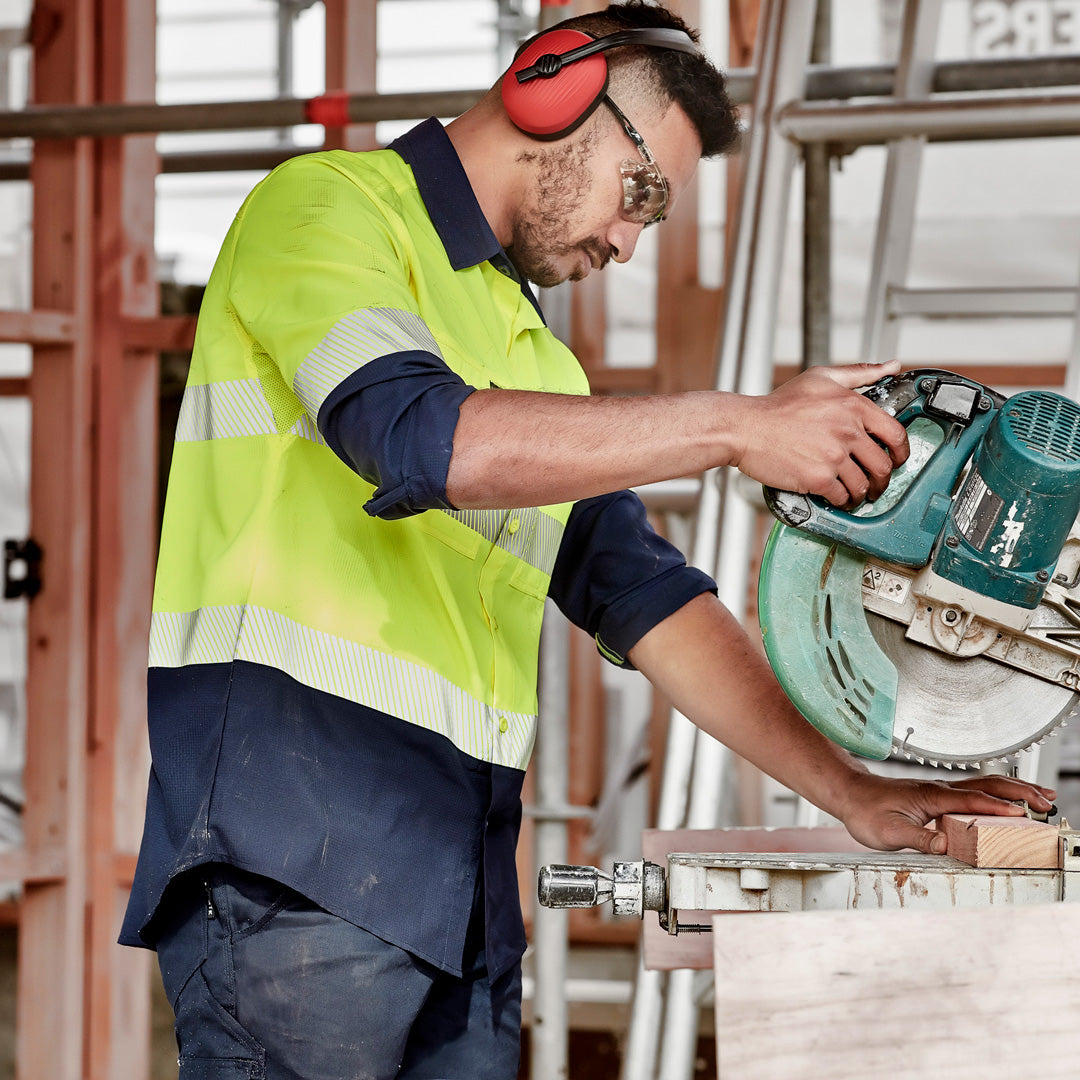 House of Uniforms The Segmented Hi Vis Outdoor Shirt | Unisex | Long Sleeve Syzmik