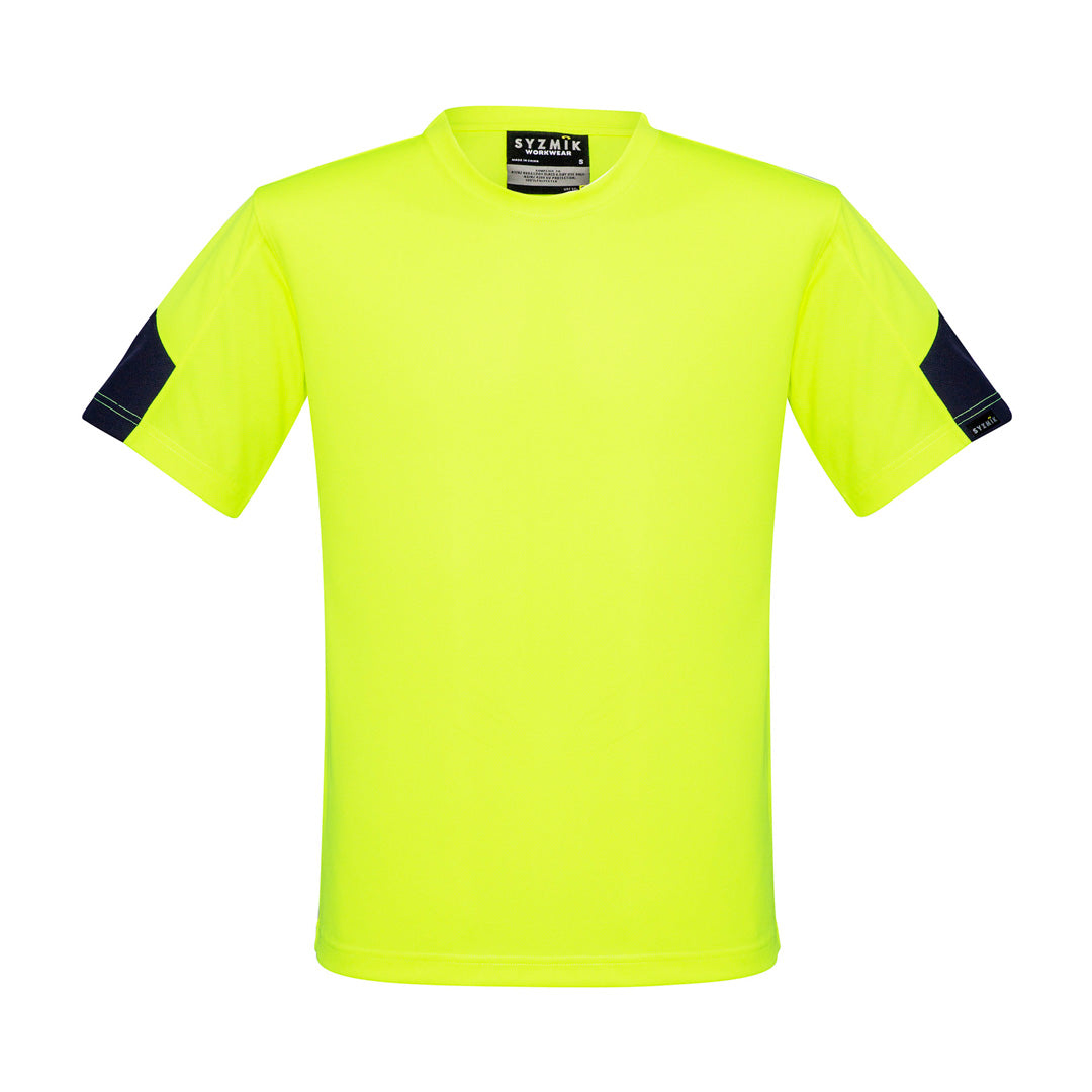 House of Uniforms The Hi Vis Squad Tee | Mens Syzmik Yellow/Navy