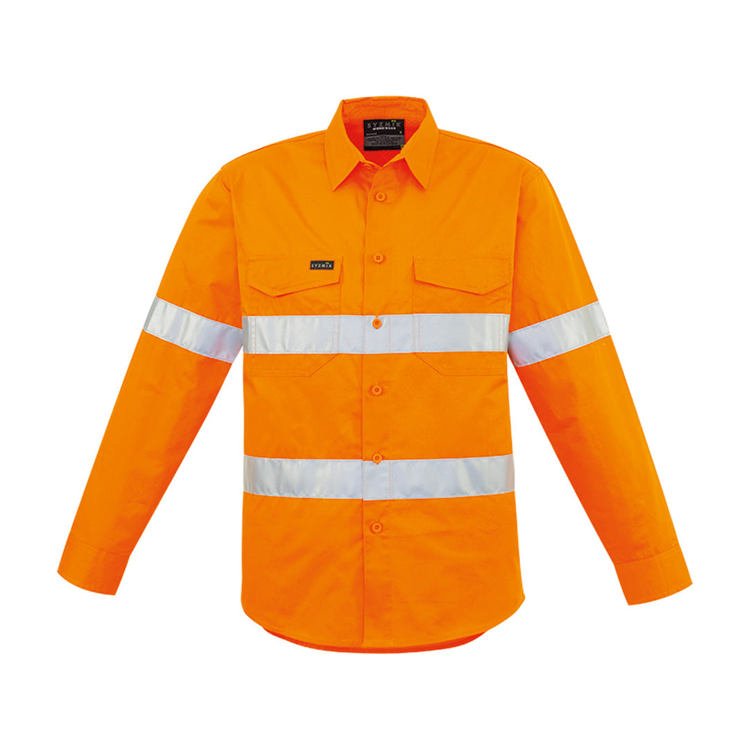 House of Uniforms The Hi Vis Hoop Tape Shirt | Adults | Long Sleeve Syzmik Orange