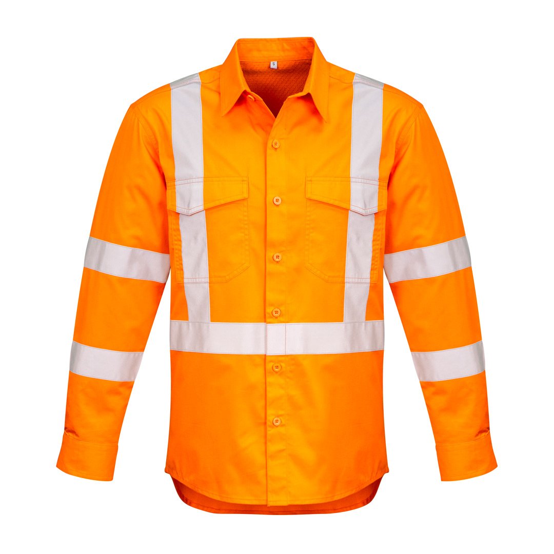 House of Uniforms The Rob Shirt | Mens | Long Sleeve Syzmik Orange