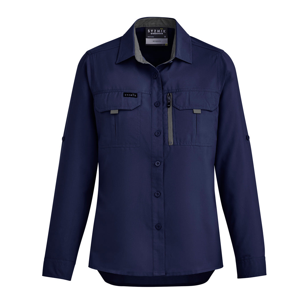 House of Uniforms The Outdoor Shirt | Ladies | Long Sleeve Syzmik Navy