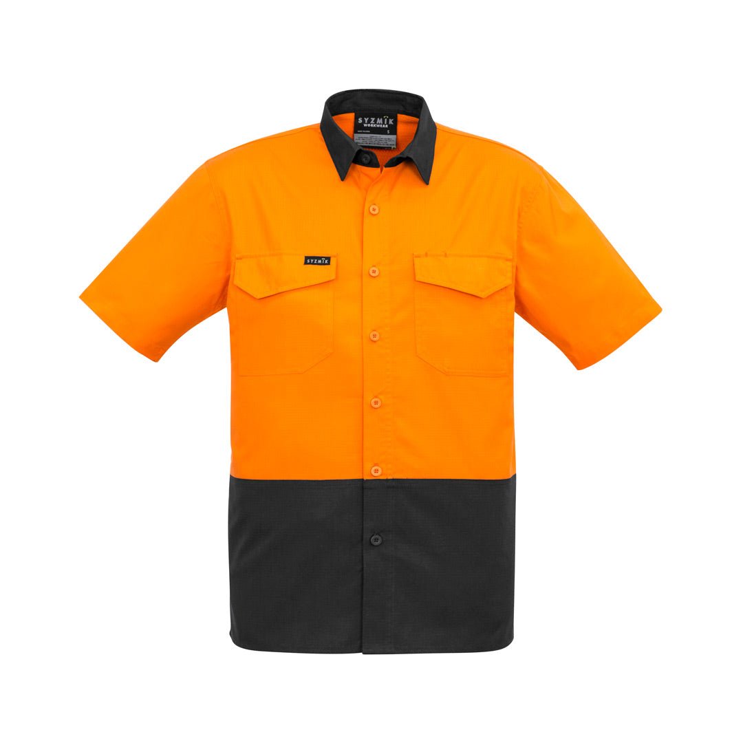 House of Uniforms The John Shirt | Adults | Short & Long Sleeve Syzmik Orange/Charcoal