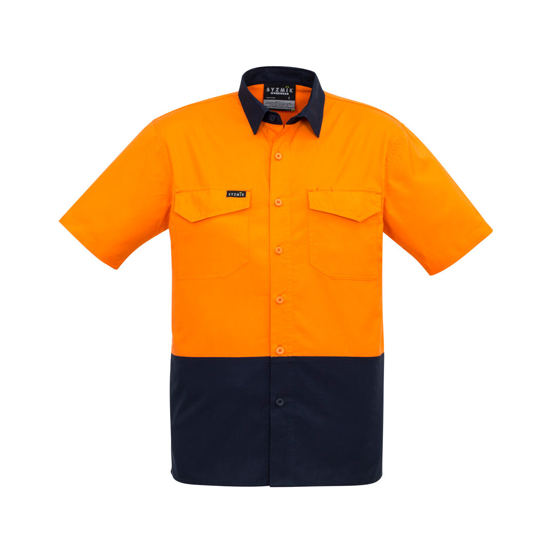 House of Uniforms The John Shirt | Adults | Short & Long Sleeve Syzmik Orange/Navy