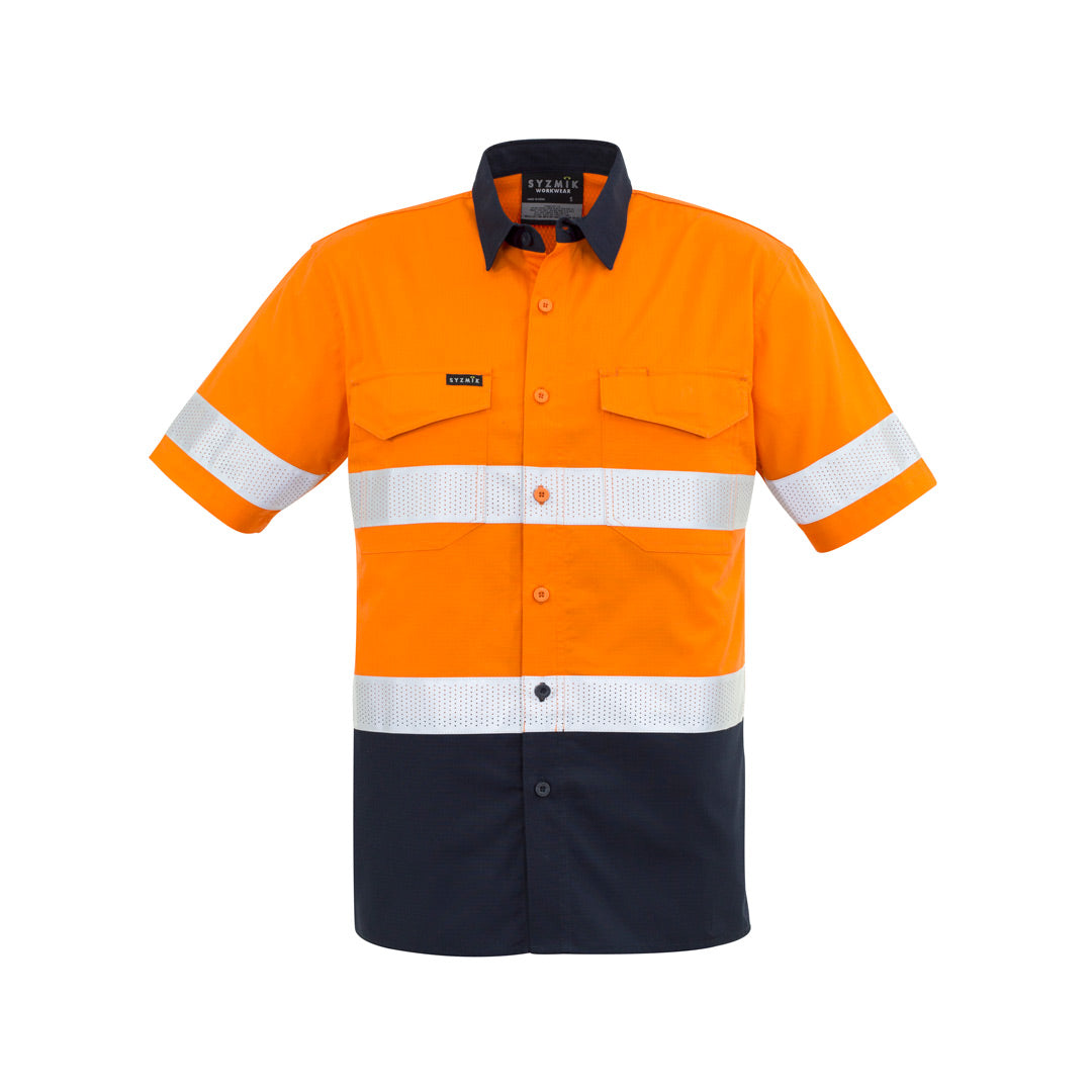 House of Uniforms The Mike Shirt | Adults | Short & Long Sleeve Syzmik Orange/Navy