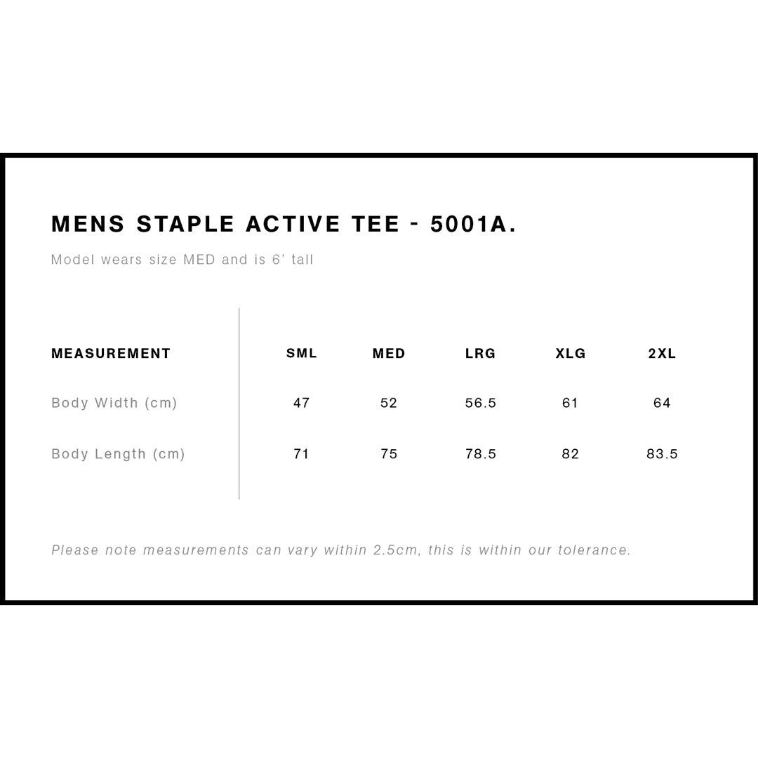 House of Uniforms The Staple Active Tee | Mens | Short Sleeve AS Colour